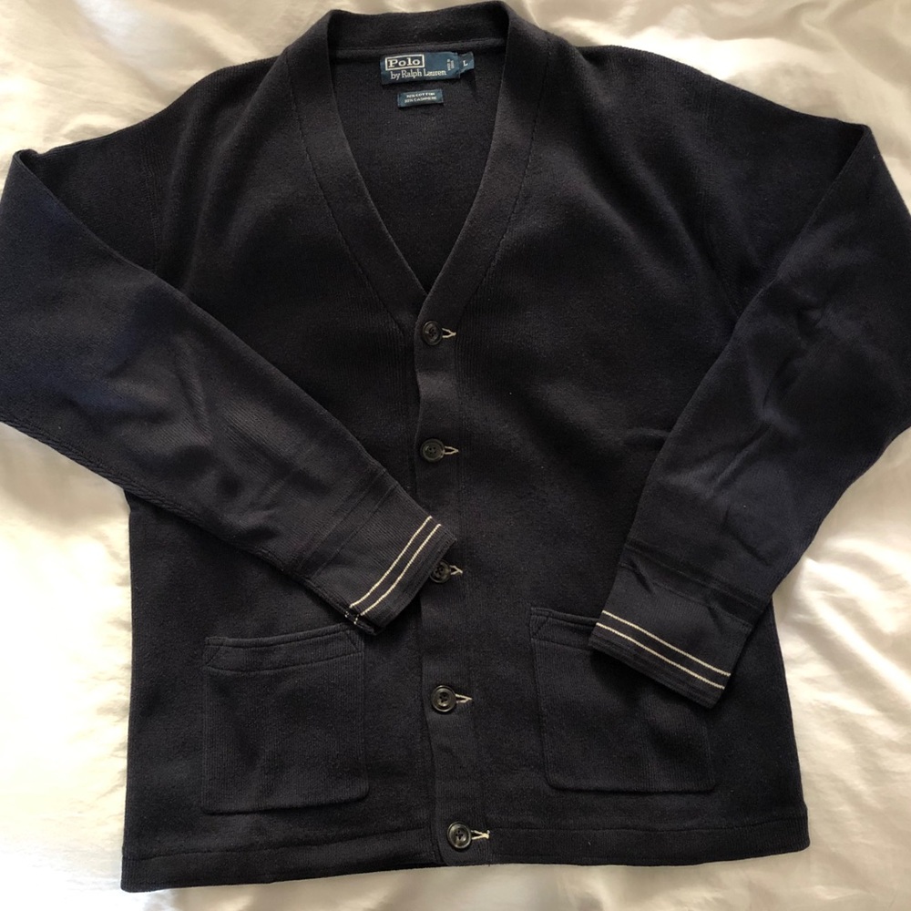 Polo Ralph Lauren Navy Cotton/Cashmere Cardigan